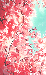 A gif of anime-style cherry blossoms.