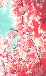 A gif of anime-style cherry blossoms.